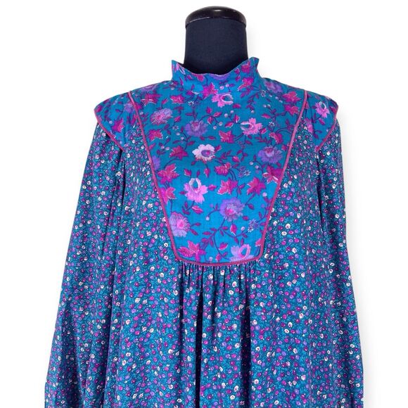 Vintage Jane Schaffhausen Belle Caftan Dress 10 W/Side Pockets Floral Boho Maxi - Picture 4 of 8